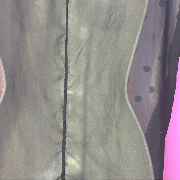 NWOT Polka Dot Mesh Back Sleeveless Top - Black/White - Size Large - Picture 6 of 7